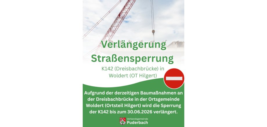 Verlängerung Straßensperrung Woldert - 1 Verlängerung Straßensperrung Woldert - 1
