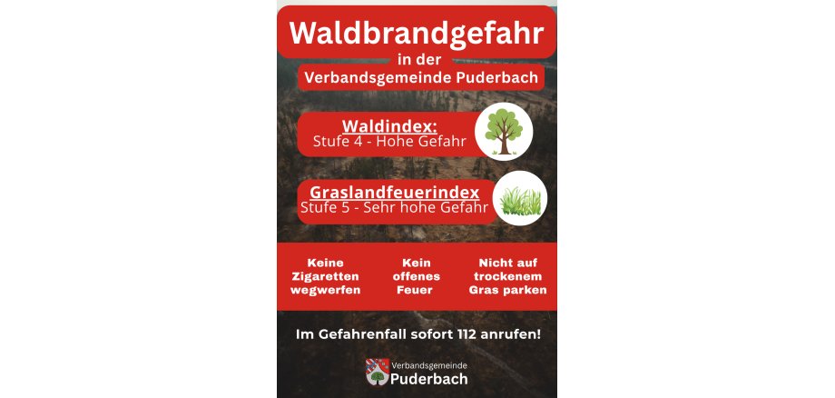 Waldbrandwarnung Puderbach: Hohe Gefahr - 1
